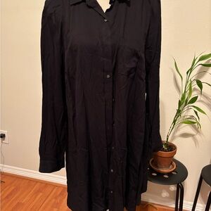 Black Old Navy Button-Up Shirt Dress